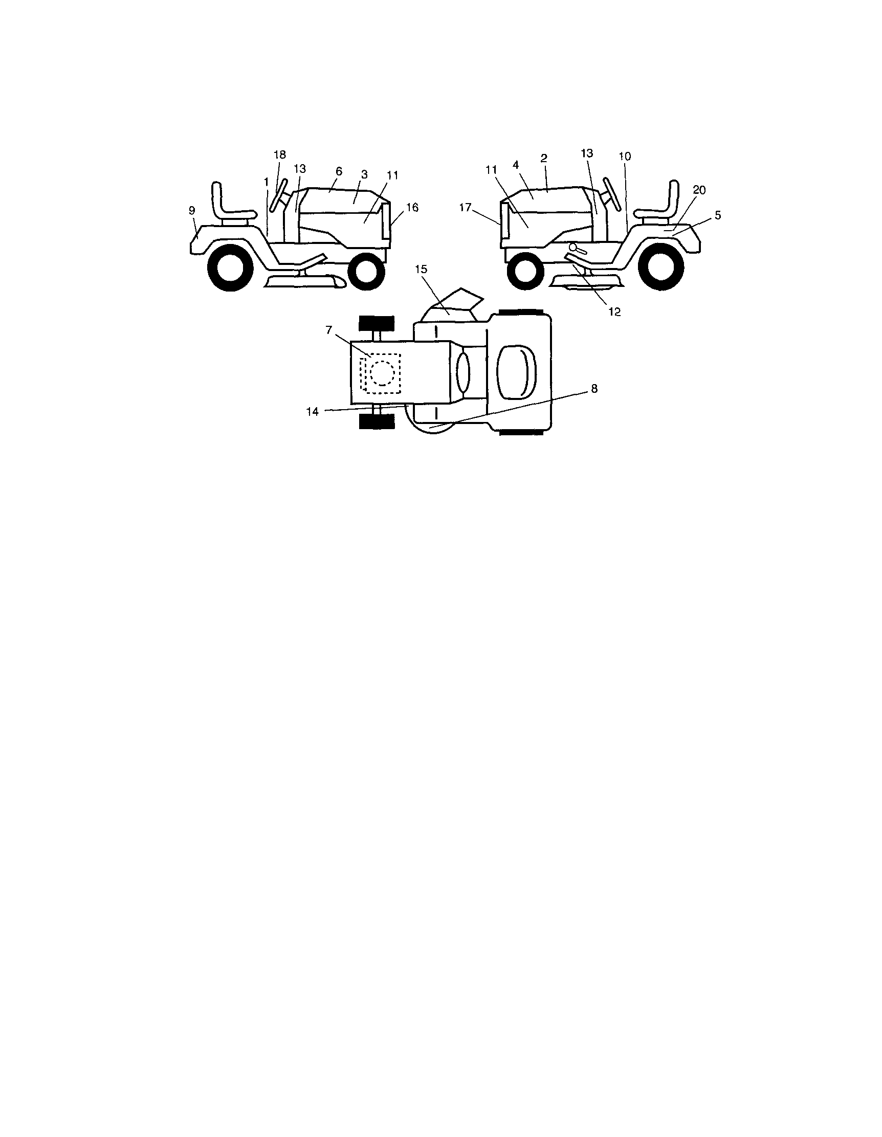 Decals Diagram and Parts List for 917273131  Craftsman Lawn Tractor