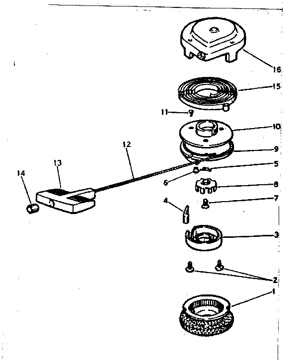 Rewind Starter No. 590285 Diagram and Parts List for 91760027  Craftsman Chainsaw