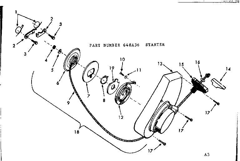 Replacement Parts Diagram and Parts List for 917648A36  Craftsman Chainsaw