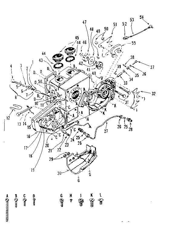 Main Frame Diagram and Parts List for 91761403  Craftsman Chainsaw