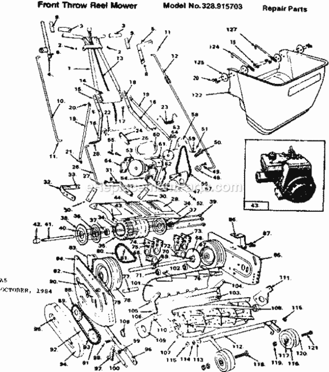 Page A Diagram and Parts List for 328915703  Craftsman Lawn Mower