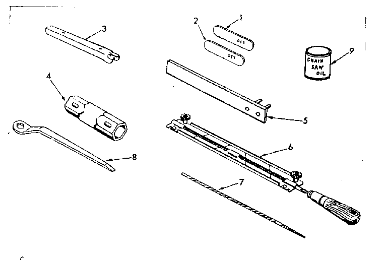 Optional Accessories Diagram and Parts List for 917351451  Craftsman Chainsaw