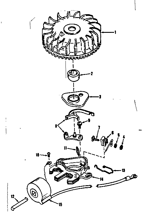 Magneto No. 29619 Diagram and Parts List for 143122022  Craftsman Engine