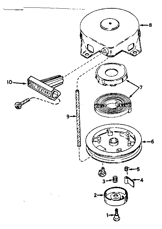 Rewind Starter No. 590537 Diagram and Parts List for 200682102  Craftsman Engine