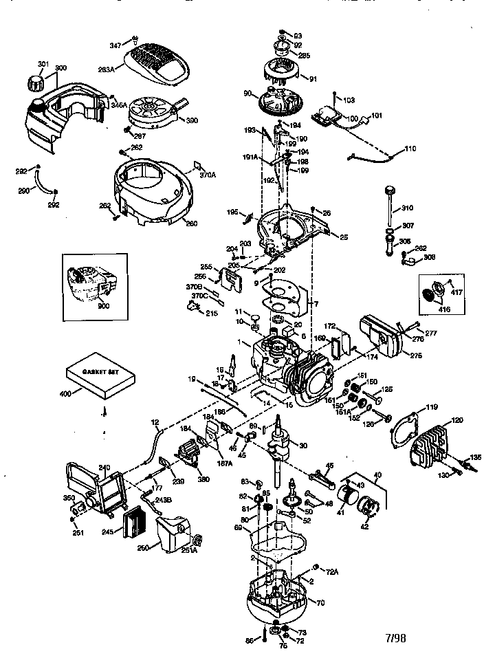 Engine 143.986720 Diagram and Parts List for 143986720  Craftsman Engine