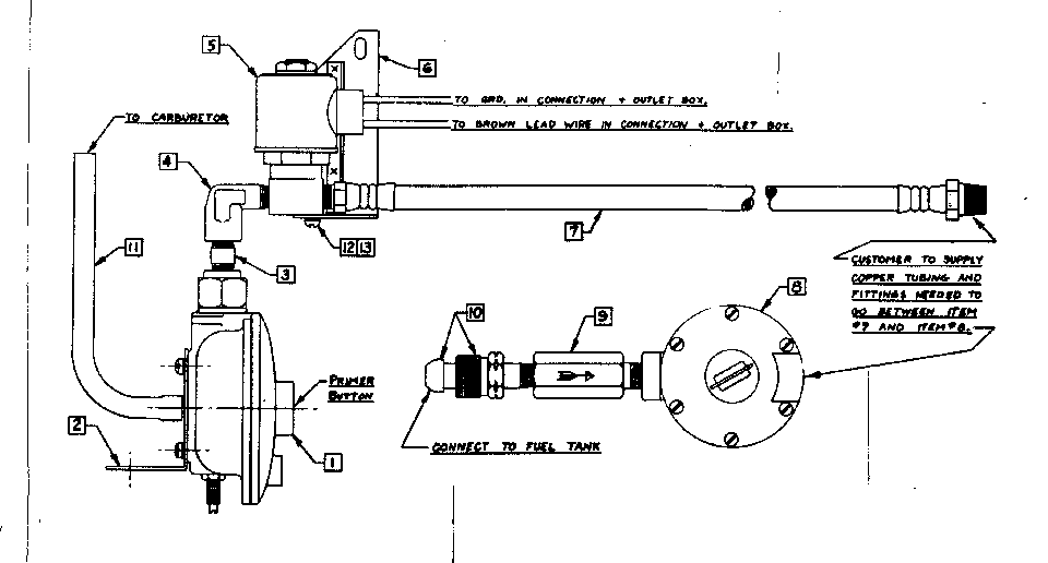 Fuel Solenoid Assembly Diagram and Parts List for 5803155  Craftsman Generator