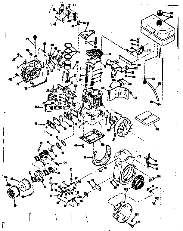 Basic Engine Diagram and Parts List for 143535062  Craftsman Engine