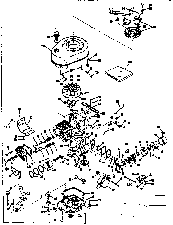 Basic Engine Diagram and Parts List for 143135112  Craftsman Engine