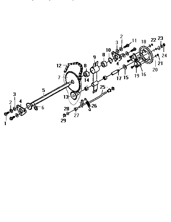 Drive Component Diagram and Parts List for 536886380  Craftsman Snow Blower