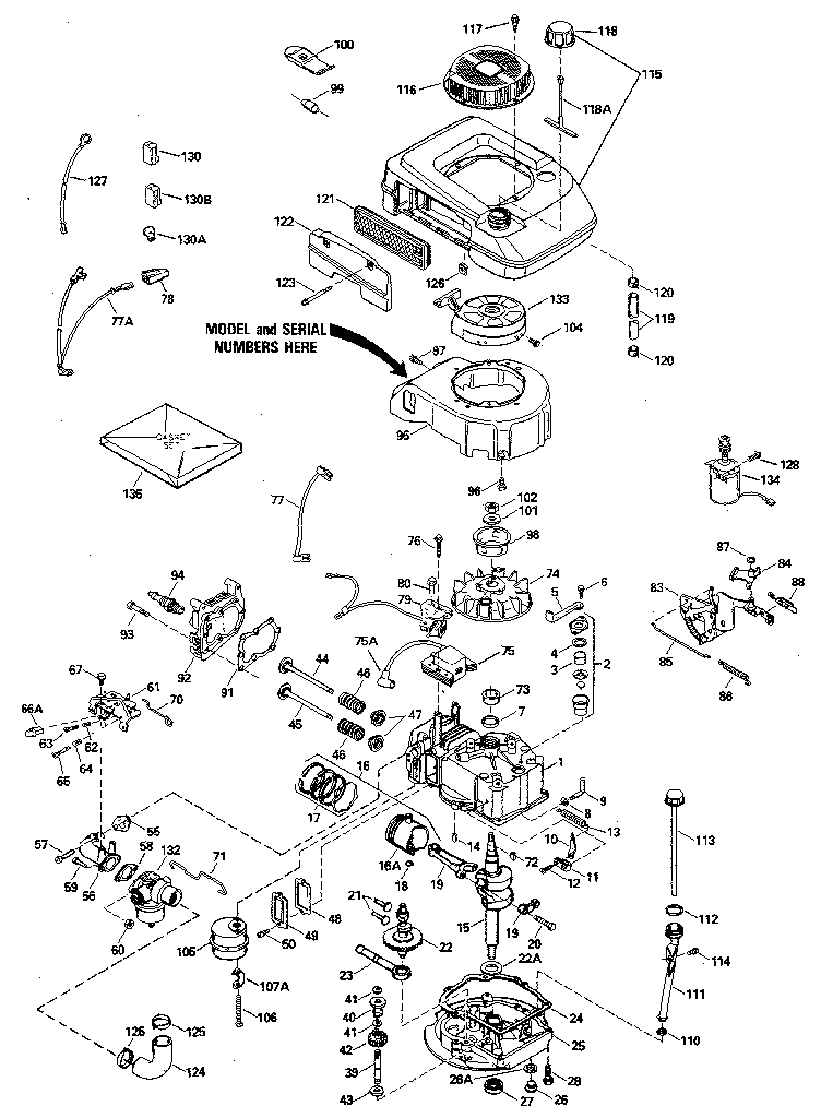 Replacement Parts Diagram and Parts List for 143394262  Craftsman Engine