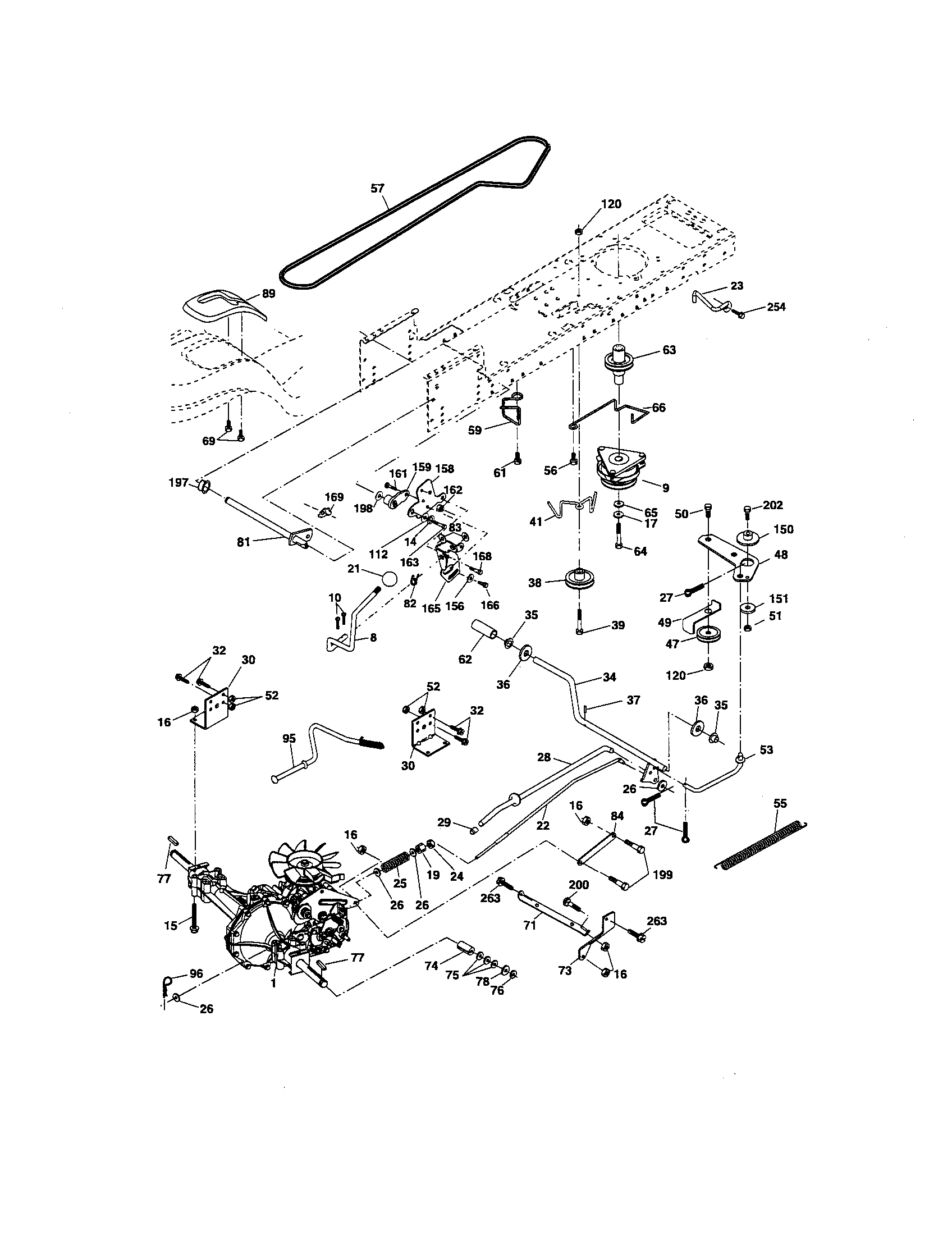 Ground Drive Diagram and Parts List for 917274641  Craftsman Lawn Tractor
