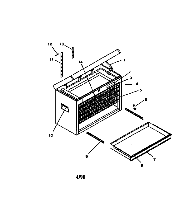 Unit Parts Diagram and Parts List for 706659040  Craftsman Tool Stand & Cart