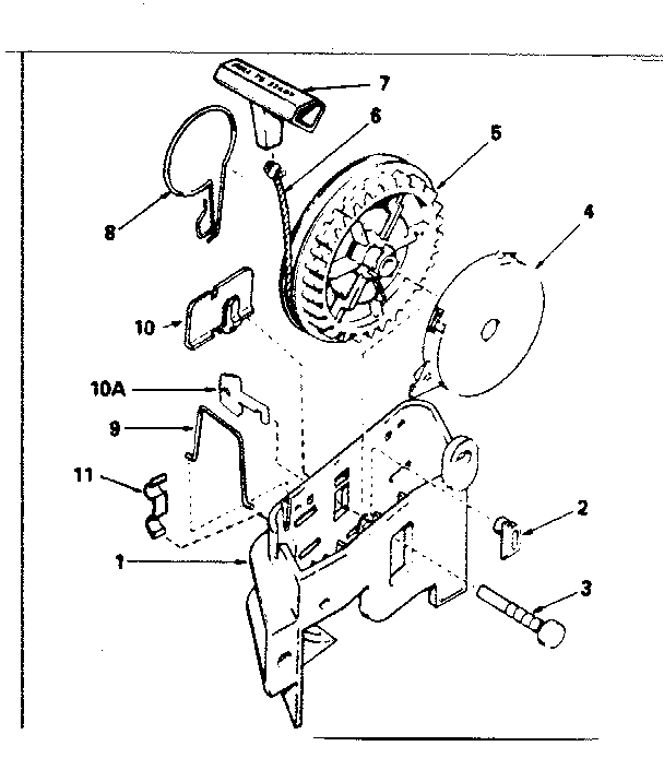 Rewind Starter Diagram and Parts List for 143364292  Craftsman Engine