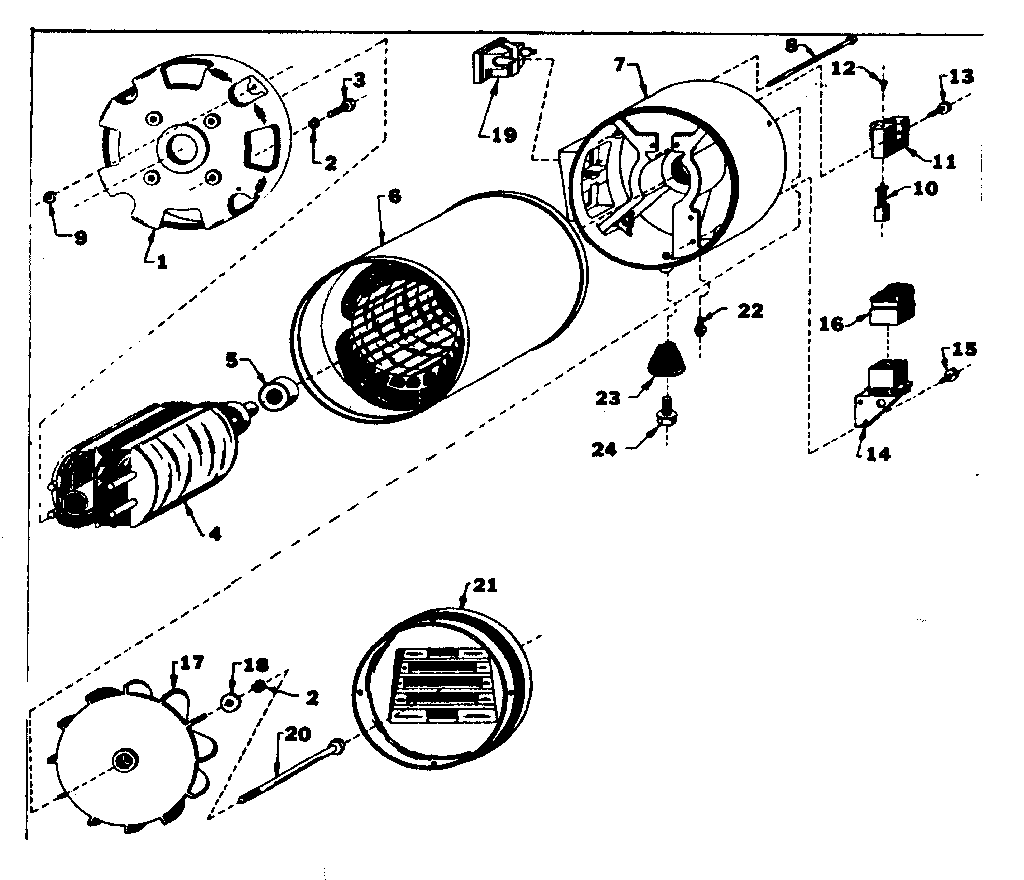 Alternator Diagram and Parts List for 5805350-1  Craftsman Engine
