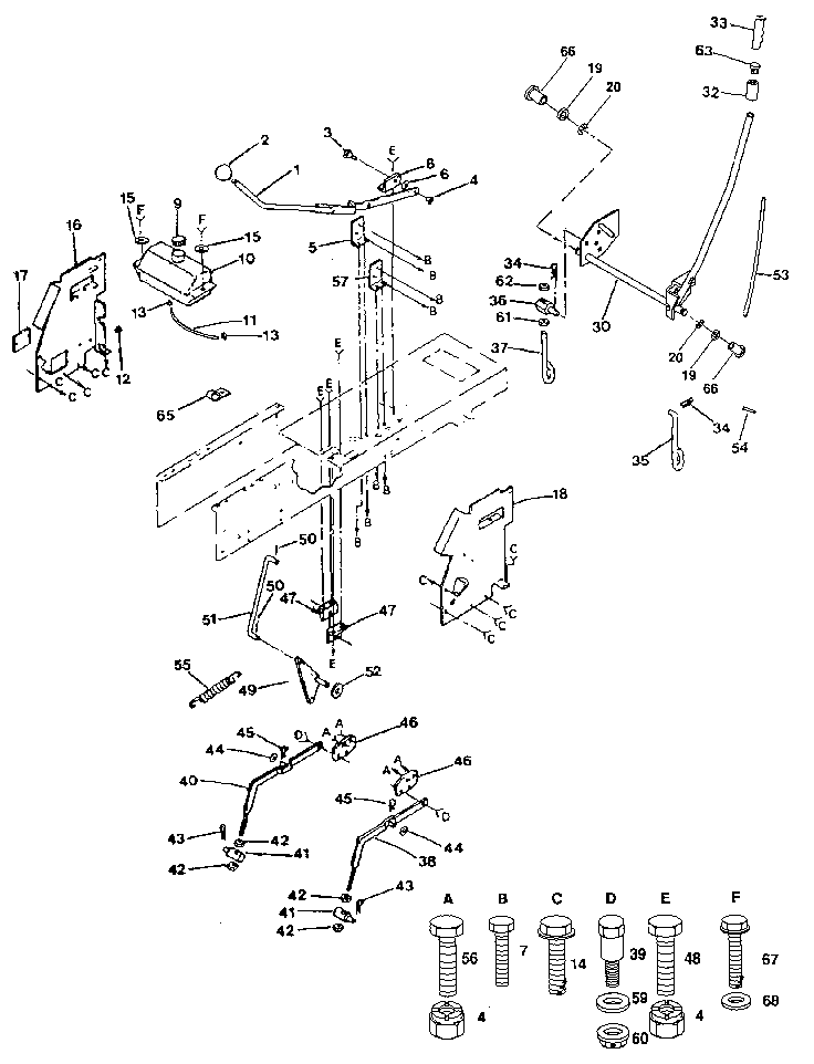 Lift Adjustment Diagram and Parts List for 917259270  Craftsman Lawn Tractor