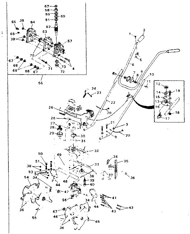 Replacement Parts Diagram and Parts List for 536297023  Craftsman Tiller