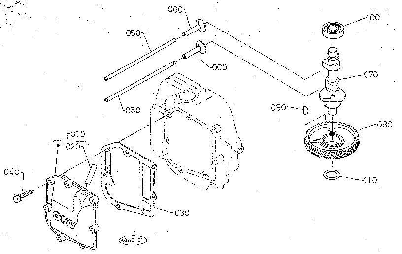 Head Cover - Camshaft Diagram and Parts List for 3904  Craftsman Lawn Mower