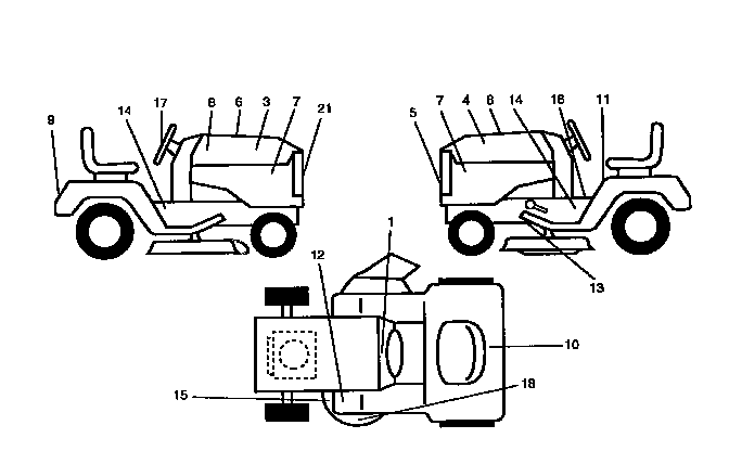 Decals Diagram and Parts List for 917258472  Craftsman Lawn Tractor
