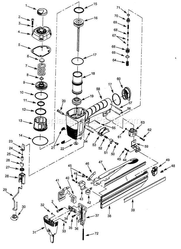 Page A Diagram and Parts List for 351181760  Craftsman Nailer