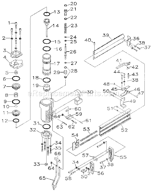 Page A Diagram and Parts List for 351183150  Craftsman Nailer