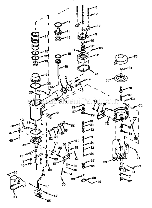 Page A Diagram and Parts List for 351183251  Craftsman Nailer