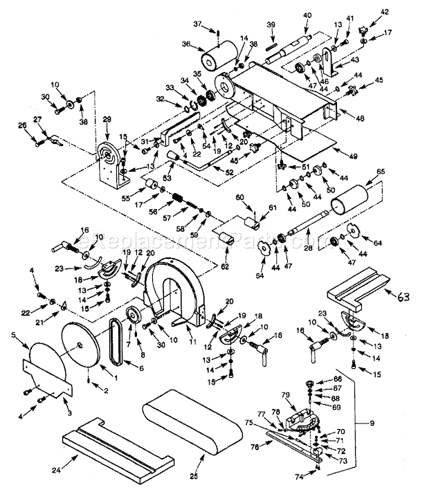 Sander / Grinder Diagram and Parts List for 351215120  Craftsman Sander Polisher