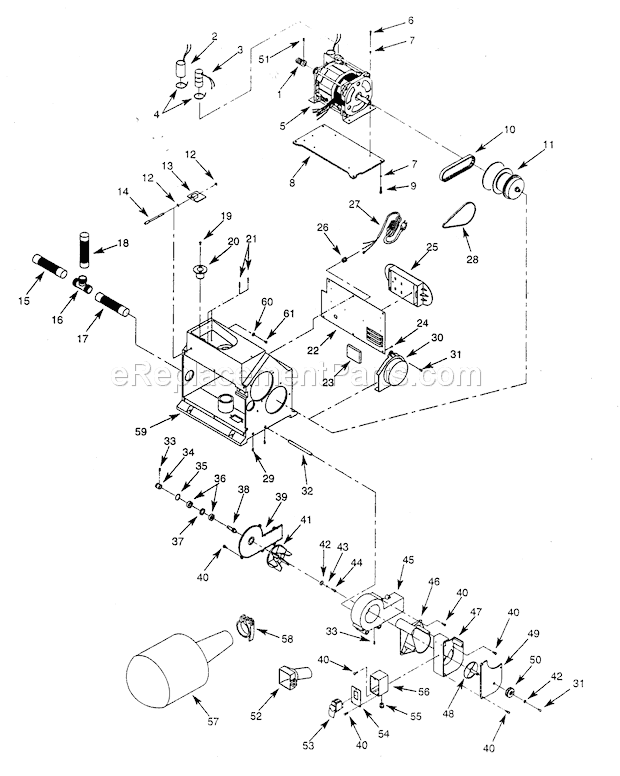 Dust Collection / Motor Diagram and Parts List for 351215160  Craftsman Sander Polisher