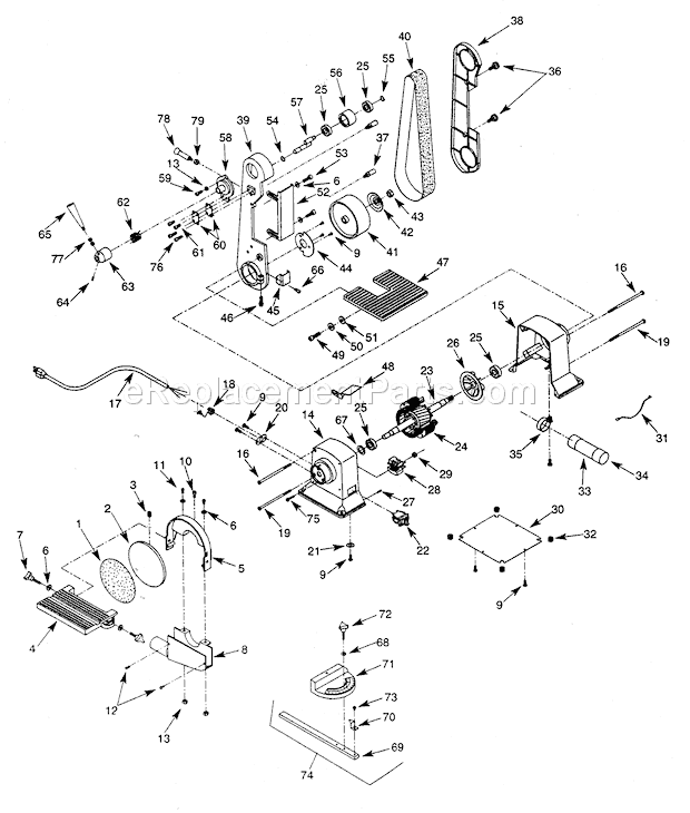 Sander Diagram and Parts List for 351215421  Craftsman Sander Polisher