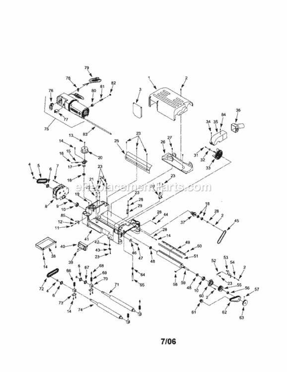 Page A Diagram and Parts List for 351217350  Craftsman Planer Jointer