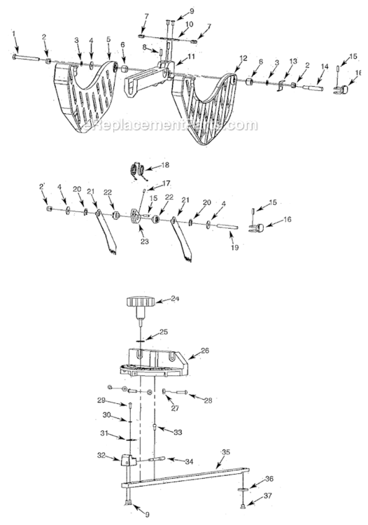 Blade_Guard Diagram and Parts List for 351218331  Craftsman Table Saw