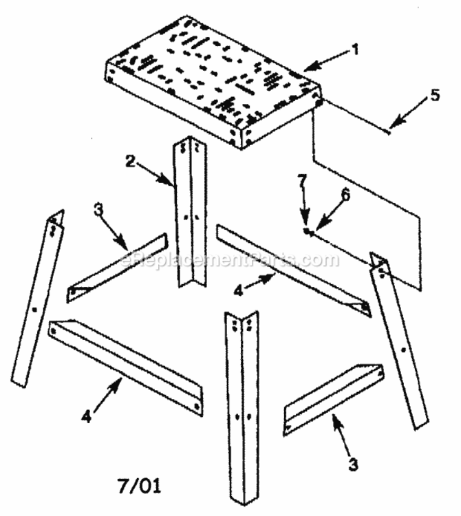 Stand Diagram and Parts List for 351222240  Craftsman Tool Stand & Cart
