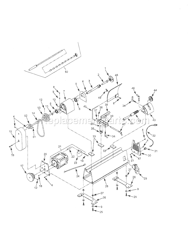 Page A Diagram and Parts List for 35122312  Craftsman Lathe