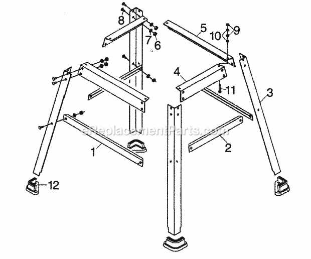 Stand Diagram and Parts List for 351224000  Craftsman Band Saw