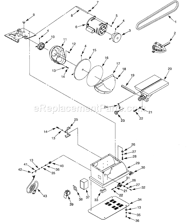 Motor Assy Diagram and Parts List for 351225000  Craftsman Sander Polisher
