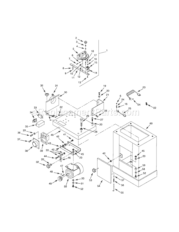 Cabinet Diagram and Parts List for 351226062  Craftsman Sander Polisher