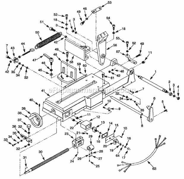 Bed Diagram and Parts List for 351226120  Craftsman Circular Saw