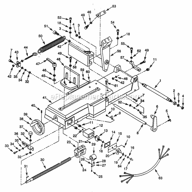 Bed Assy Diagram and Parts List for 351226121  Craftsman Band Saw