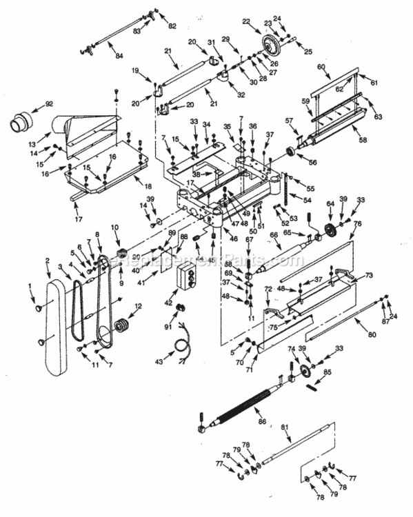 Page B Diagram and Parts List for 351226220  Craftsman Planer Jointer