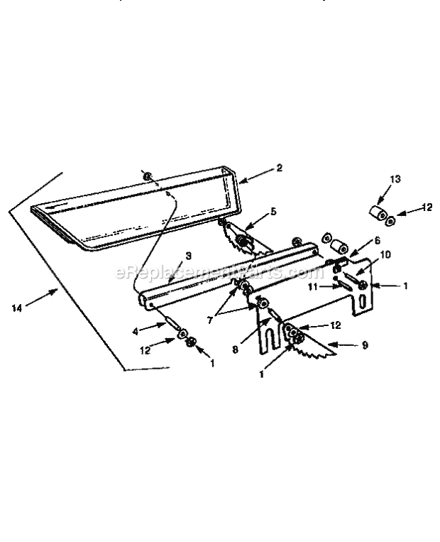 Blade Guard Diagram and Parts List for 351226521  Craftsman Table Saw