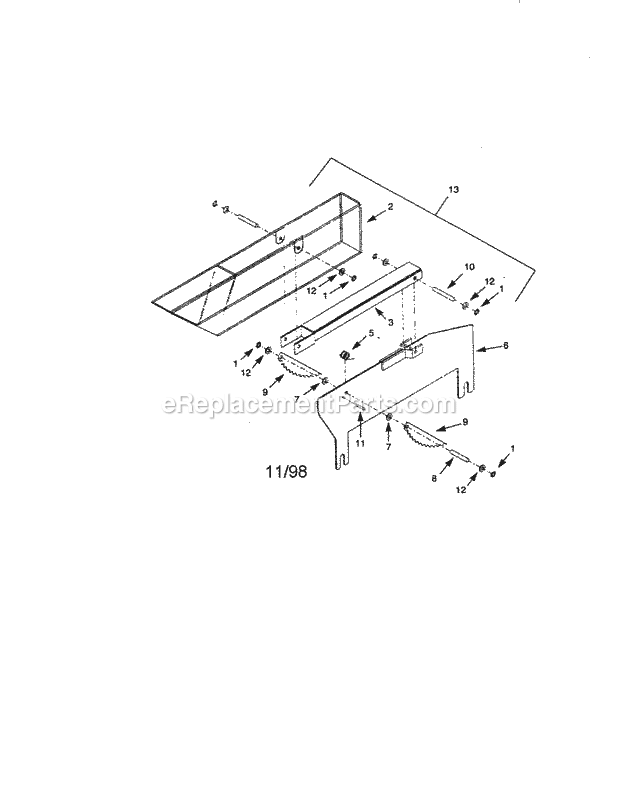 Blade Guard Diagram and Parts List for 351226522  Craftsman Table Saw