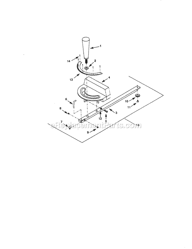 Miter Gauge Diagram and Parts List for 351226522  Craftsman Table Saw