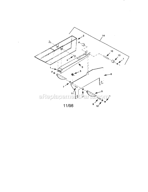 Blade Guard Diagram and Parts List for 351226541  Craftsman Table Saw
