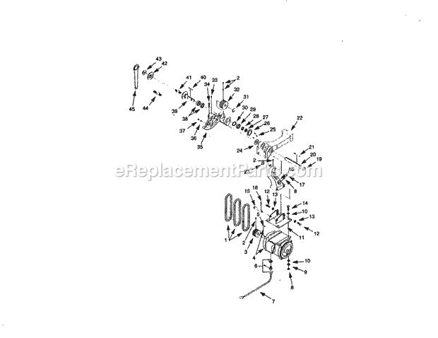 Blade Drive Diagram and Parts List for 351226541  Craftsman Table Saw
