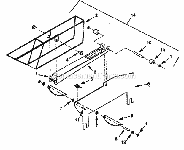 Blade Guard Diagram and Parts List for 351226940  Craftsman Table Saw