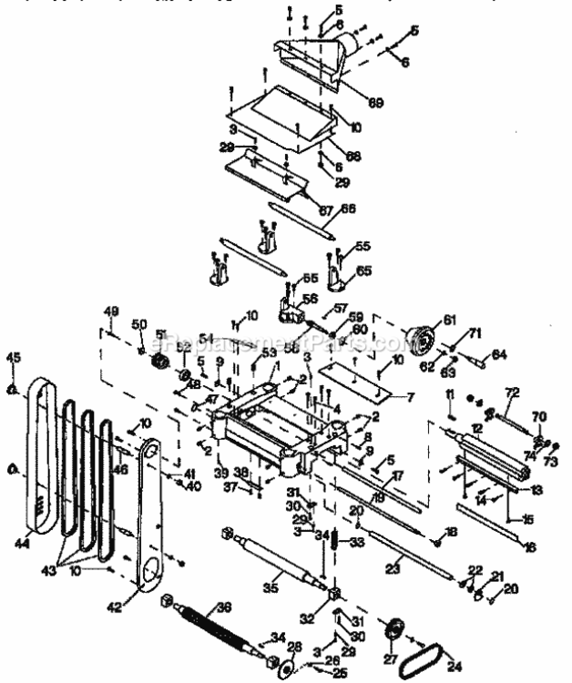 Page B Diagram and Parts List for 35123374  Craftsman Planer Jointer