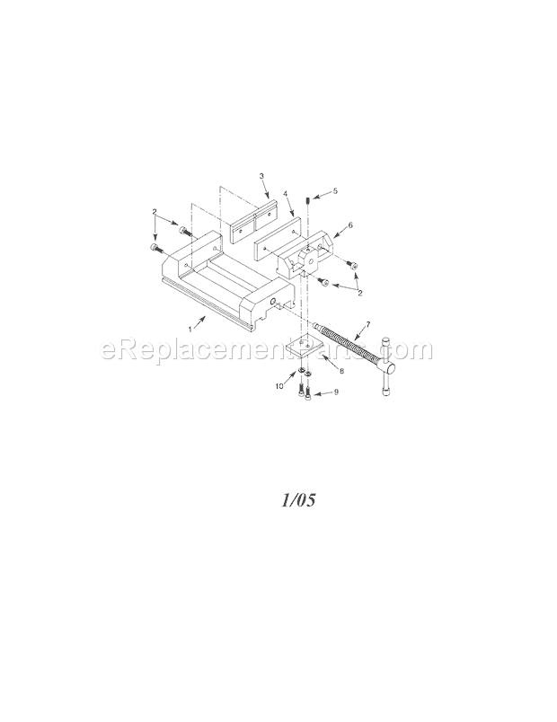 Drill Press Vises Diagram and Parts List for 351240950  Craftsman Vise