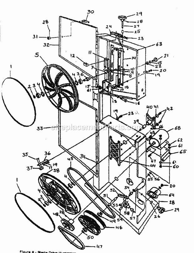 Blade Drive Diagram and Parts List for 35124392  Craftsman Reciprocating Saw