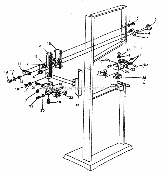 Blade Guide Diagram and Parts List for 35124392  Craftsman Reciprocating Saw