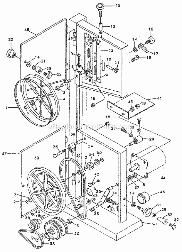 Page B Diagram and Parts List for 35124394  Craftsman Band Saw
