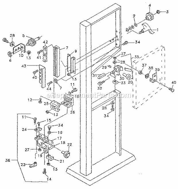 Page C Diagram and Parts List for 35124394  Craftsman Band Saw